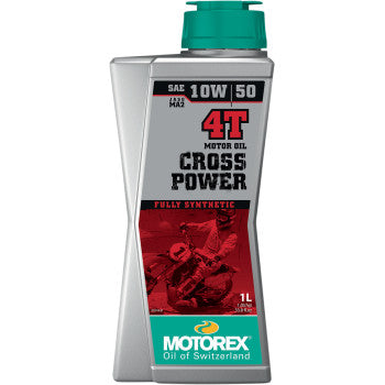 MOTOREX 3601-0763 308241 Cross Power Synthetic 4T 4 Stroke Motorcycle Powersports Engine Oil - 10W-50 - 1L KTM
