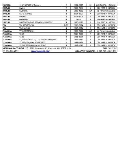 ODI V2 Lock on Grips 2 / 4 Stroke Off Road Motocross Dirtbike MX No Waffle