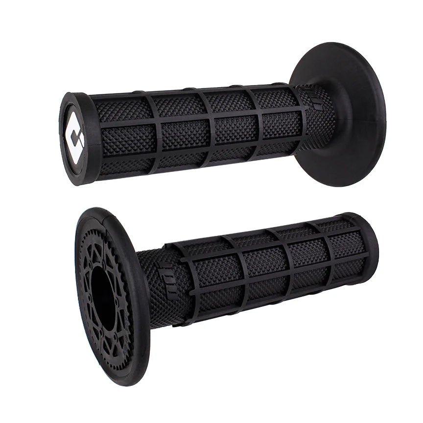ODI Ruffian Full Waffle MX Motorcycle Dirtbike E-Bike Medium Compound Rubber Grips Black for Twist Throttle Made in The USA