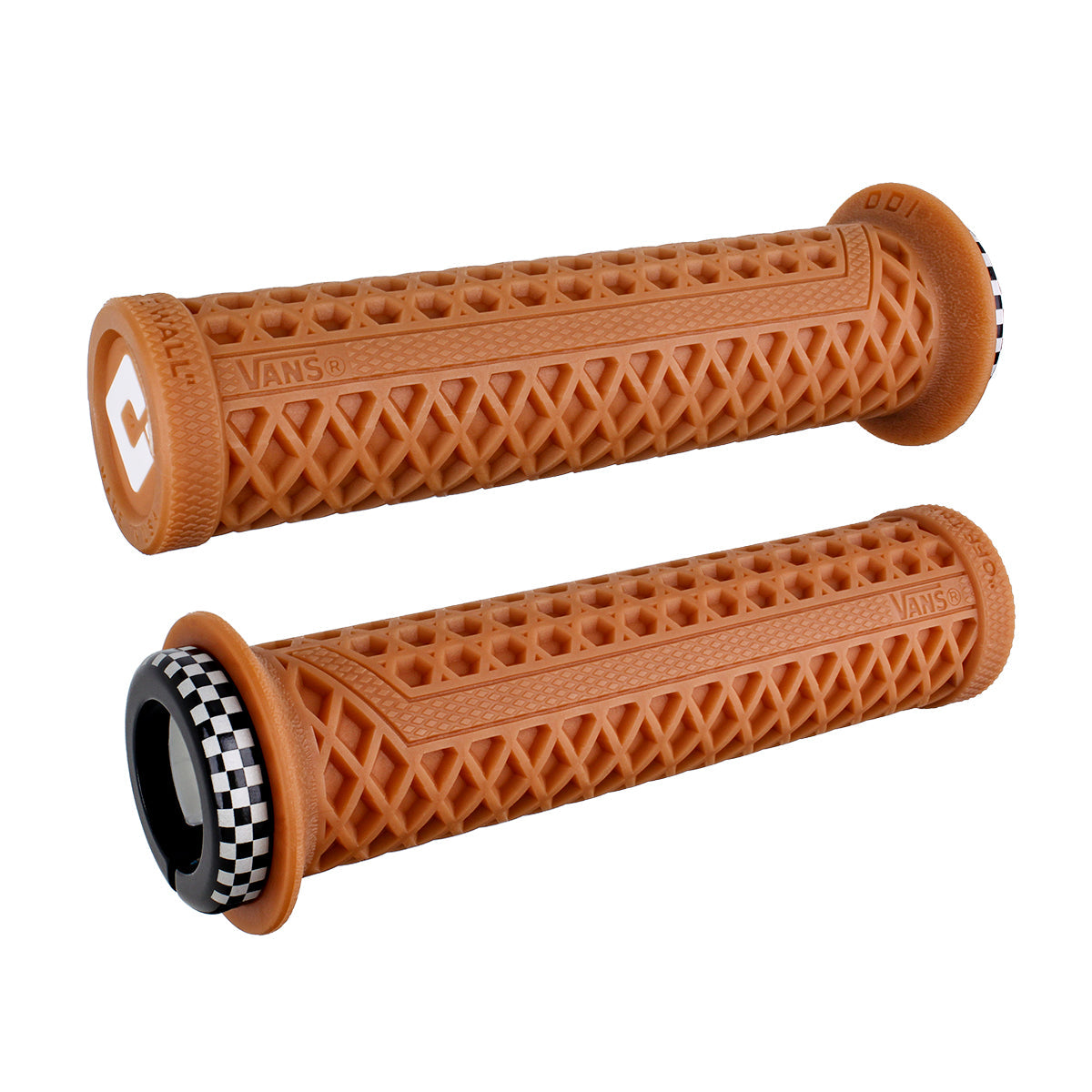 ODI VANS LOCK-ON GRIPS Checkered 2.1 (135 mm Length) for ATV's PWC Jet Ski E-bike with Thumb Throttle Only