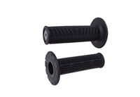 ODI Motion Pro DirtControl II slip‑on MX grips in Black with ergonomic web pattern