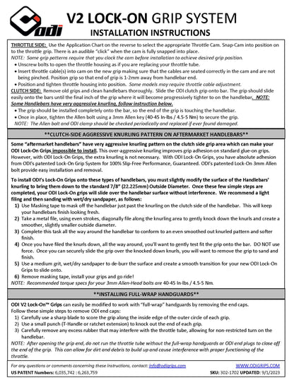 ODI NOMAD Off-Road Motorcycle Dirtbike TWIST THROTTLE V2 Lock-On Clamp On Grips