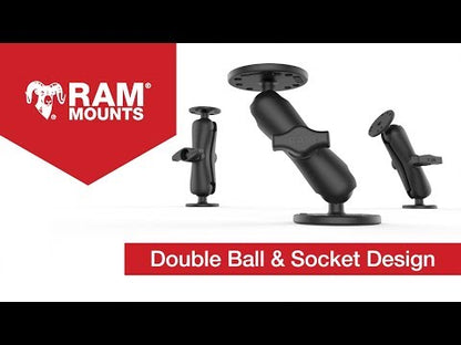 RAM-B-367U Universal Ball Mount 8mm Handlebar Clamp Base RAM Mounts 1" B-Size Ball Motorcycle Mirror Post Marine-Grade Aluminum