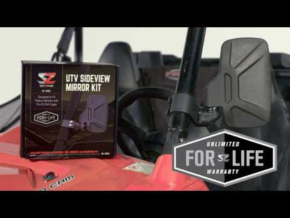 Seizmik Pursuit UTV Side View Mirrors 18110 – Cast Aluminum Mirror Pair for Polaris Ranger, RZR, Can‑Am, Honda, Kawasaki – Fits 1.75″–2″ ROPS