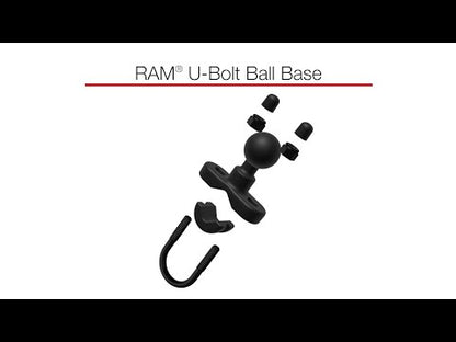 RAM-B-231Z Universal U-Bolt Ball Mount RAM Mounts 1" Ball Motorcycle ATV UTV Handlebar 1/2"-1-1/4" Marine-Grade Aluminum