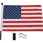 PRO PAD 0521-1968 BRFM-RDHB1215 Extended-Style Motorcycle Harley Cruiser Luggage Rack Black Flag Mount with Flag- 1/2" Round - With 10" X 15" USA Flag