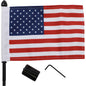 PRO PAD 0521-1983 BMSQ-25 Black Motorcycle Harley Cruiser Luggage Rack Flag Mount Square bar with 6" X 9" USA Flag