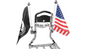 Square Sissy Bar Motorcycle Flag Mount Kit with 9-inch pole & 6x9-inch USA Flag for Sissy Bar