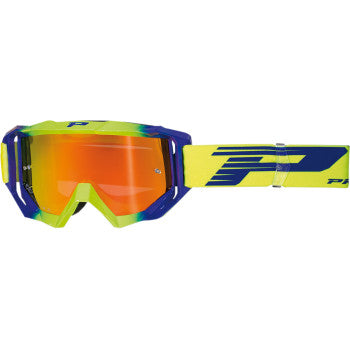 PRO GRIP PZ3200GFBEFL3200 FL Venom Goggles 3200 FL Offroad ATV Motorcycle Dirtbike Snow- Venom - Yellow / Electric Blue - Orange Mirror Lens