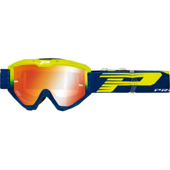 PRO GRIP PZ3450GFBLFL3450 FL Riot Goggle 3450 FL Goggles Offroad ATV Motorcycle Dirtbike Snow - Riot - Yellow Fluo/Navy - Orange Mirror Lens