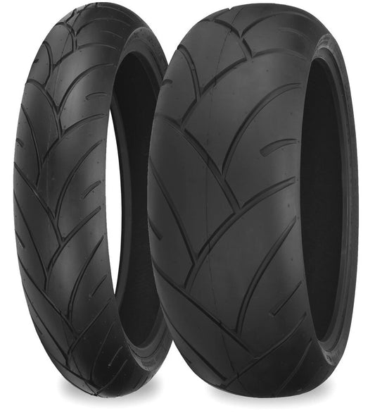 SHINKO 005 ADVANCE 120/70-ZR17 & 190/50-ZR17 Motorcycle Tires Front & Rear Set Pair