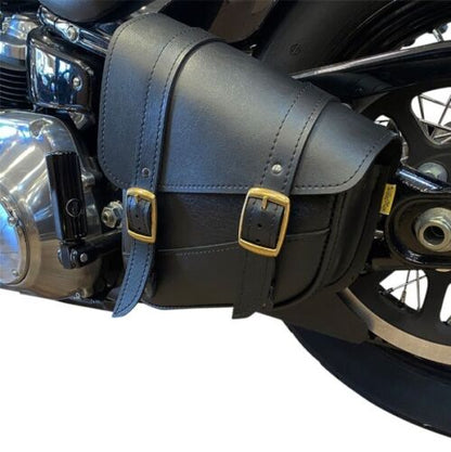 Willie & Max Left Side Black Leather Swing Arm Saddlebag 1986-17 Harley Softail