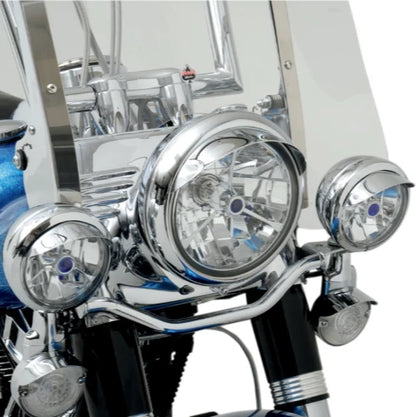 Drag Specialties 7 Inch Chrome Steel Headlight Visor Fits Harley FX FL XL Models Custom Look Easy Install Made in Taiwan