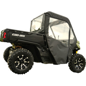 Seizmik Soft Cab Enclosure Back & Roll / Zip-Up Doors for Can Am Defender Rear Windshield Window Zippered Door Set