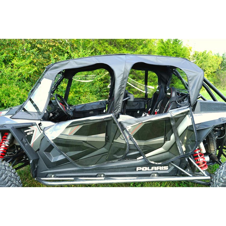 Seizmik Upper Soft Canvas / Vinyl Doors with Zipper Polaris RZR 4 Turbo S 2019-2021 Models