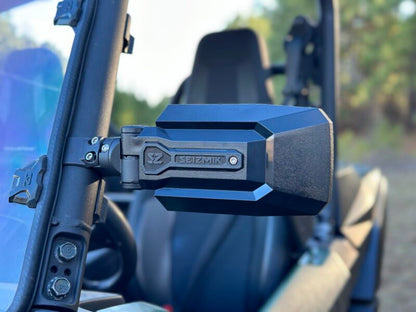 Seizmik TrailRider UTV Side x Side Rugged Breakaway Side View Mirrors (Pair) – Universal 1.75″ Inch Round Tube