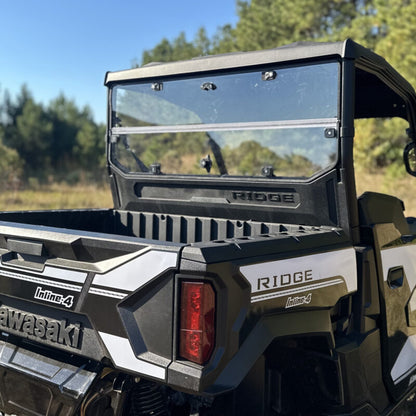 Seizmik Hard Rear Folding Windshield (UV Resistant Polycarbonate) for Kawasaki Ridge Ranch Edition