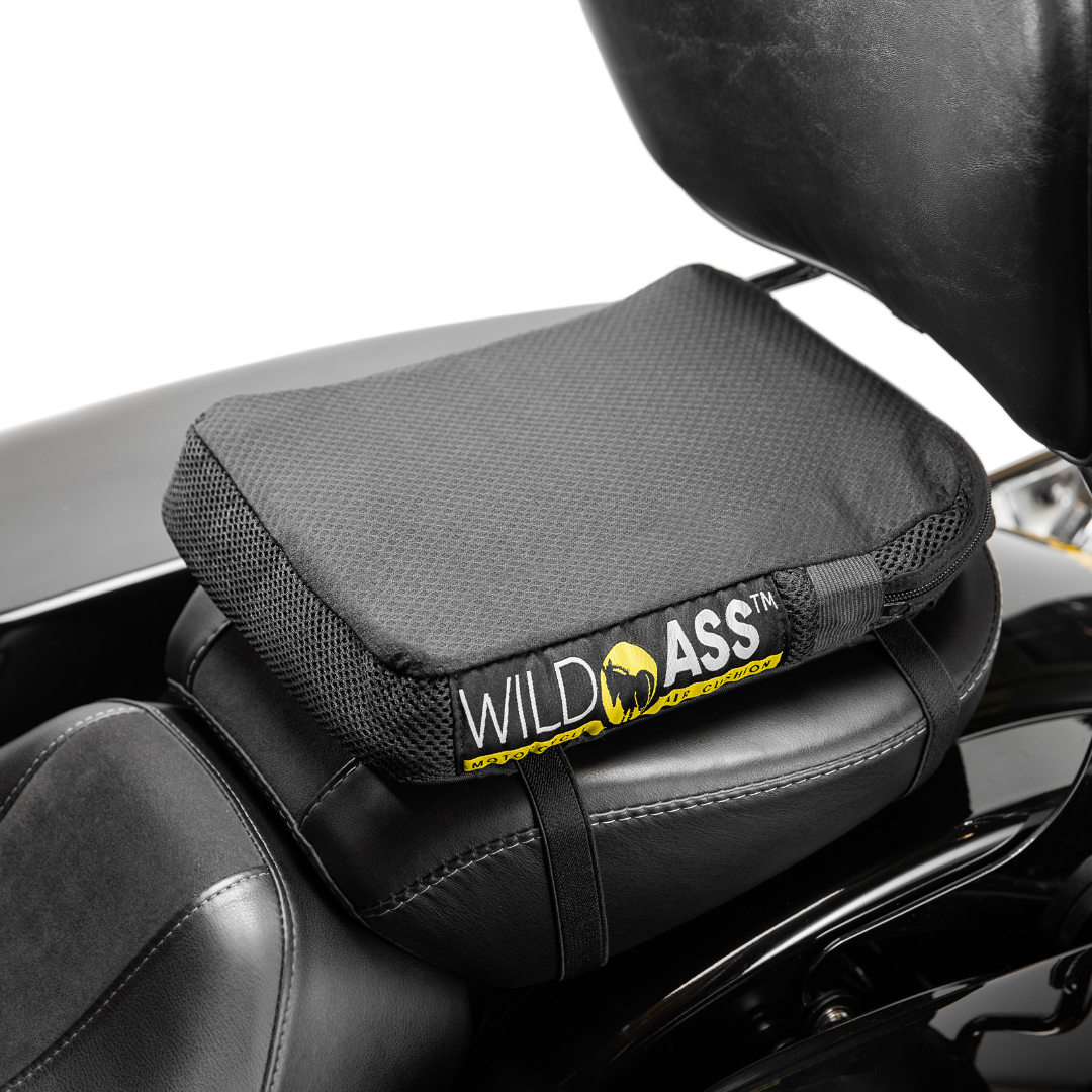 WILD ASS SEAT MOTORCYCLE CUSHION PAD PASSENGER PILLION CLASSIC BLACK Medical Grade Neoprene