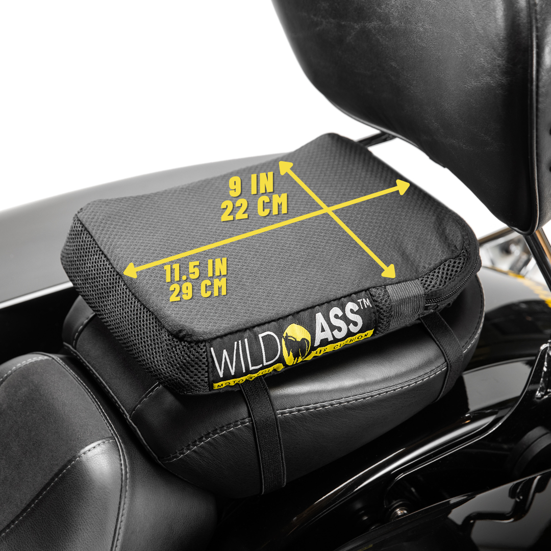WILD ASS SEAT MOTORCYCLE CUSHION PAD PASSENGER PILLION CLASSIC BLACK Medical Grade Neoprene