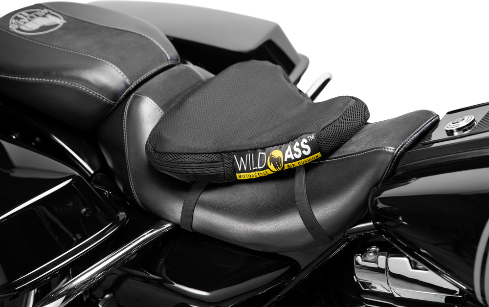 WILD ASS SEAT MOTORCYCLE CUSHION PAD SPORT SPORTBIKE DUAL SPORT CRUISER ADVENTURE AIRGEL GEL BLACK