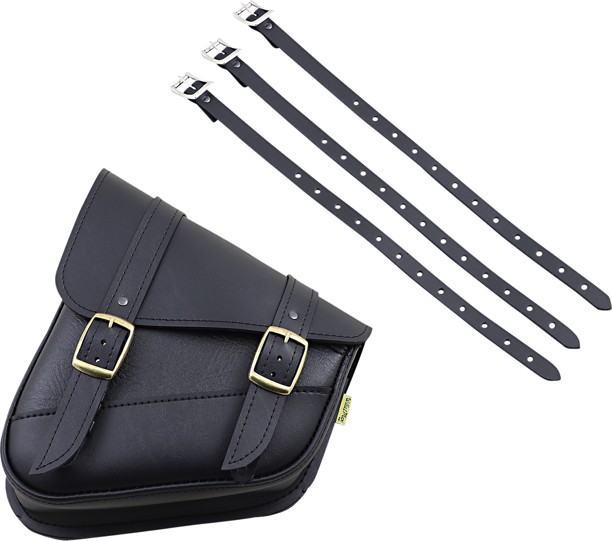 Willie & Max Left Side Black Leather Swing Arm Saddlebag 1986-17 Harley Softail