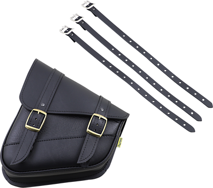 Willie & Max Left Side Black Leather Swing Arm Saddlebag 1986-17 Harley Softail