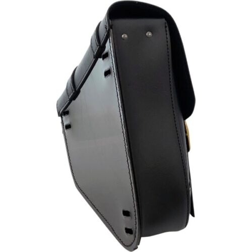 Willie & Max Left Side Black Leather Swing Arm Saddlebag 1986-17 Harley Softail
