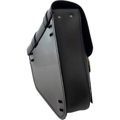 Willie & Max Left Side Black Leather Swing Arm Saddlebag 1986-17 Harley Softail