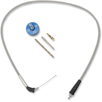 MOOSE RACING Carburetor Carb Cap Kit Cover Cable Yamaha Blaster Blue