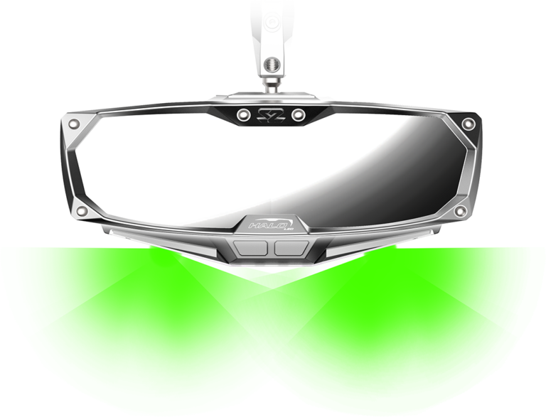 Seizmik #18020 Halo-RA LED UTV Rearview Mirror with Cast Aluminum Bezel – 2″ and 1.875″ Round Tube ROPS - JT Cycle & ATV