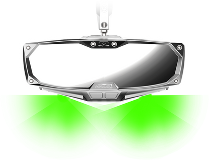 Seizmik #18020 Halo-RA LED UTV Rearview Mirror with Cast Aluminum Bezel – 2″ and 1.875″ Round Tube ROPS - JT Cycle & ATV