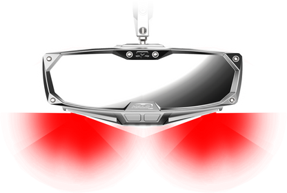 Seizmik #18020 Halo-RA LED UTV Rearview Mirror with Cast Aluminum Bezel – 2″ and 1.875″ Round Tube ROPS - JT Cycle & ATV