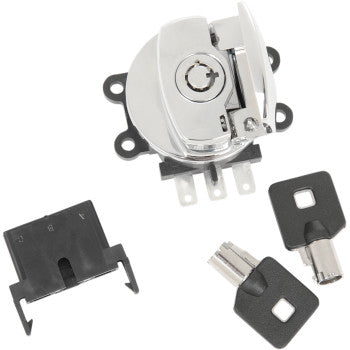 DRAG SPECIALTIES 2106-0224 Side Hinge Ignition Switch Chrome for Harley Models