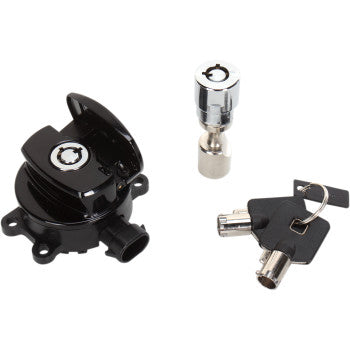 DRAG SPECIALTIES Side Hinge Ignition Switch with Fork Lock - Black Harley Davidson