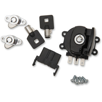DRAG SPECIALTIES Side Hinge Ignition Switch with Saddlebag Lock - Gloss Black