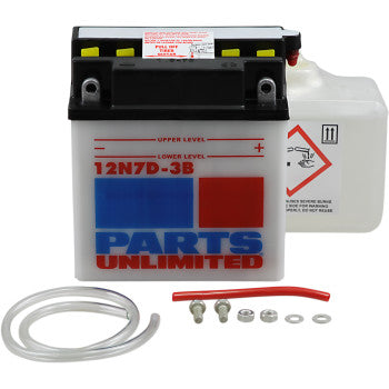 PARTS UNLIMITED BATTERIES 2113-0148 Conventional Battery Kit 12N7D-3B - JT Cycle & ATV