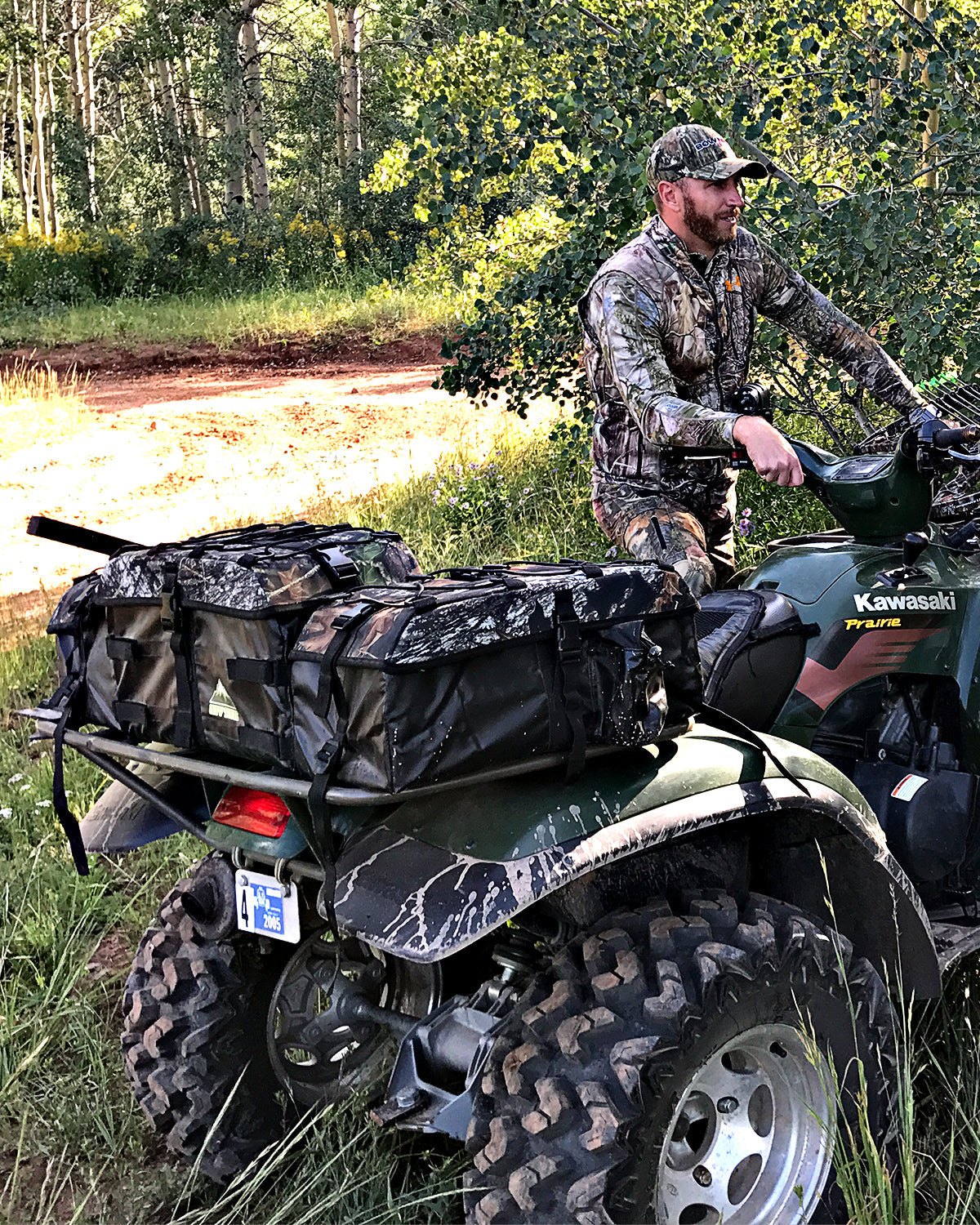 Atv Tek Pro Arch Series™ Padded Bottom Rear Seat ATV Cargo Storage Bag Steel Frame Mossy Oak Camo