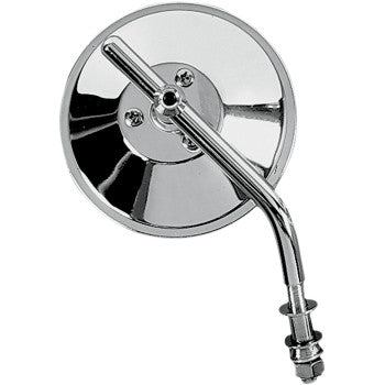 DRAG SPECIALTIES Custom Motorcycle Mirror 4" Round Mirror - Adjustable Stem