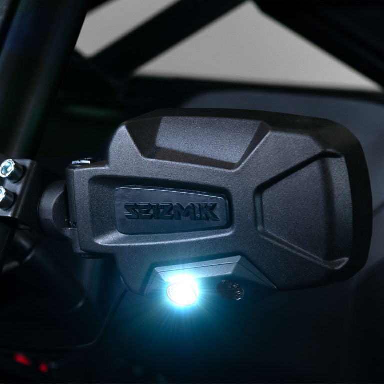 Seizmik #18088 Pursuit Night Vision Series Side View Mirror (Pair – Cast Aluminum) – Polaris Pro-Fit and Can-Am Profiled with BONUS Color Cap / Seal Kit Included - JT Cycle & ATV