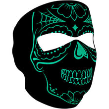 Load image into Gallery viewer, Zan Headgear WNFM028G Neoprene Full-Face Mask Calavera Glow in the Dark - JT Cycle &amp; ATV
