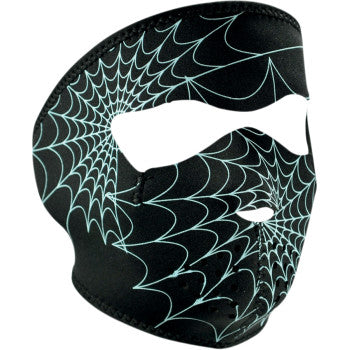 Zan Headgear WNFM057G Neoprene Full-Face Mask Spider Web Glow in the Dark - JT Cycle & ATV