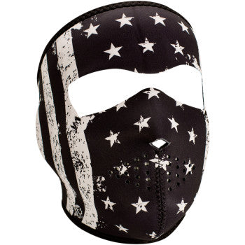 Zan Headgear WNFM091 Neoprene Full-Face Mask Black & White Flag - JT Cycle & ATV