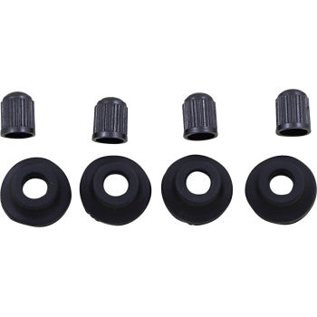UNIVERSAL VALVE STEM GROMMETS AND CAPS MOTORCYCLE TIRE MX DIRTBIKE OFFROAD