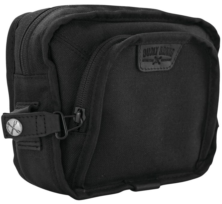 Burly Brand Voyager Motorcycle Handlebar Handle Bar Bag Storage Black or Dark Oak - JT Cycle & ATV