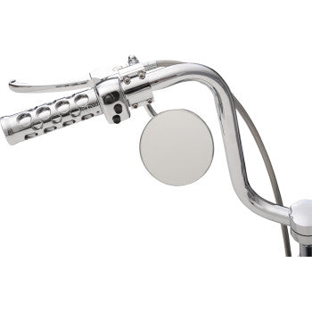 DRAG SPECIALTIES Custom Motorcycle Mirror 4" Round Mirror - Adjustable Stem