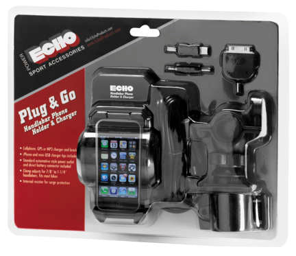 Echo #06-660 Plug & Go Motorcycle Handlebar Phone Holder and Charger - JT Cycle & ATV