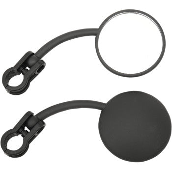 EMGO 20-64586 Easy Clamp Enduro Motorcycle Dual Sport Mirrors Mirror Set Pair - 360 Enduro - Black