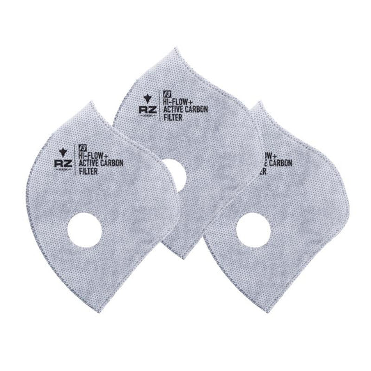 RZ Mask High-Flo Filter + Active Carbon Replacement F3 Mask Filter - 3/Pack - JT Cycle & ATV