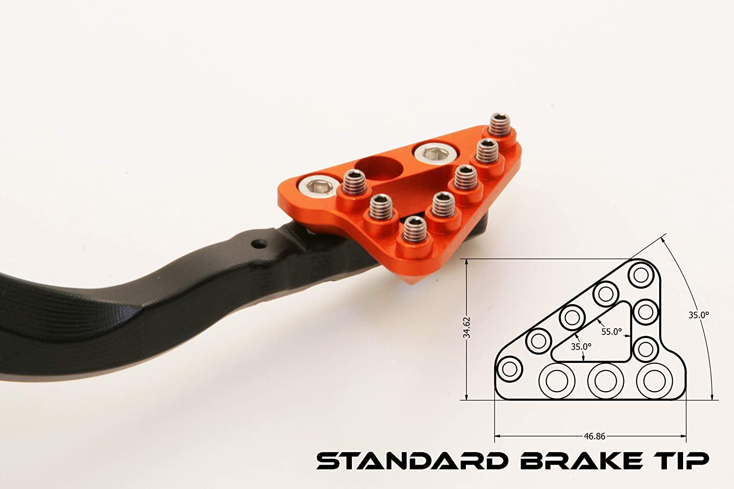 Hammerhead Forged Rear Brake Pedal with Tip options - compatible with KTM 85 SX/105 SX/85 XC/105 XC #12-0562-21-40 - JT Cycle & ATV