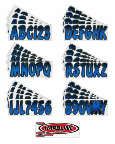 Registration Boat Jet Ski PWC Waverunner ID Sticker Kit Gradation 3" 146 Letters + Numbers